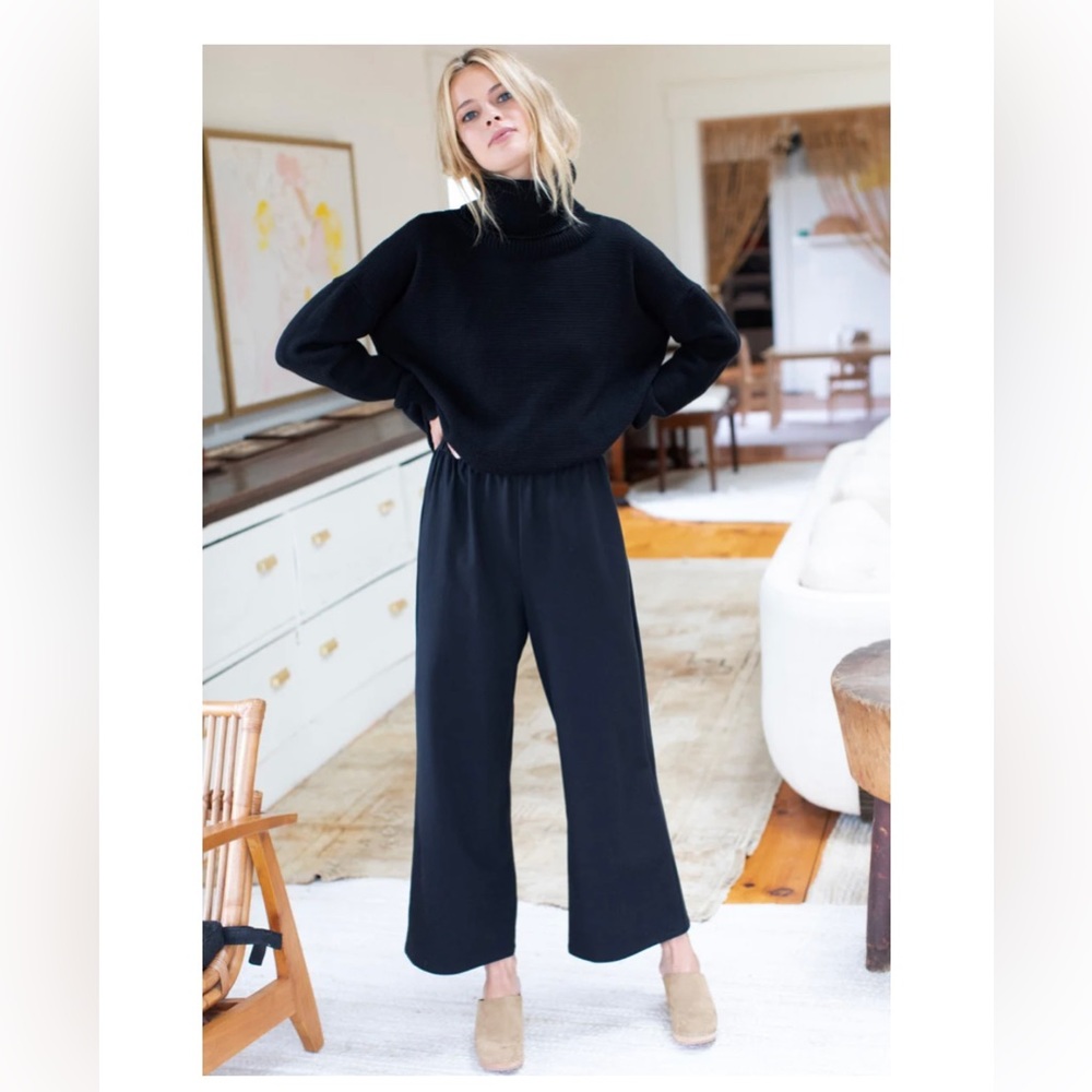 Emerson Fry wide leg pant in black ponte